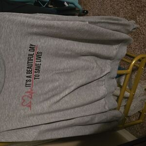 Gray Sweatshirt with Heartbeat Design